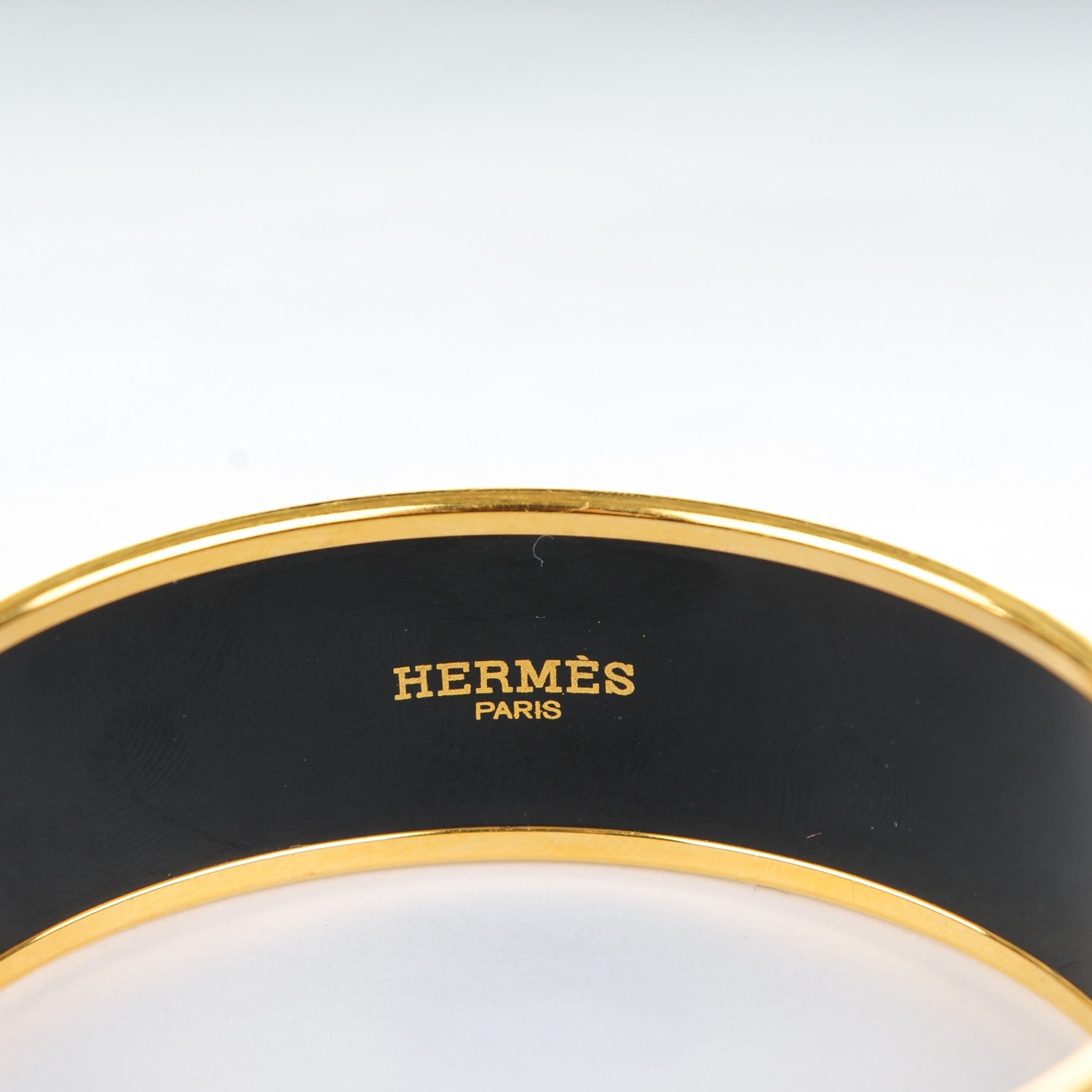 Hermes Enamel Printed Wide Grand Apparat Bracelet White 65 5 of 5