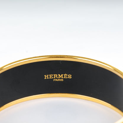 Hermes Enamel Printed Wide Grand Apparat Bracelet White 65 5 of 5
