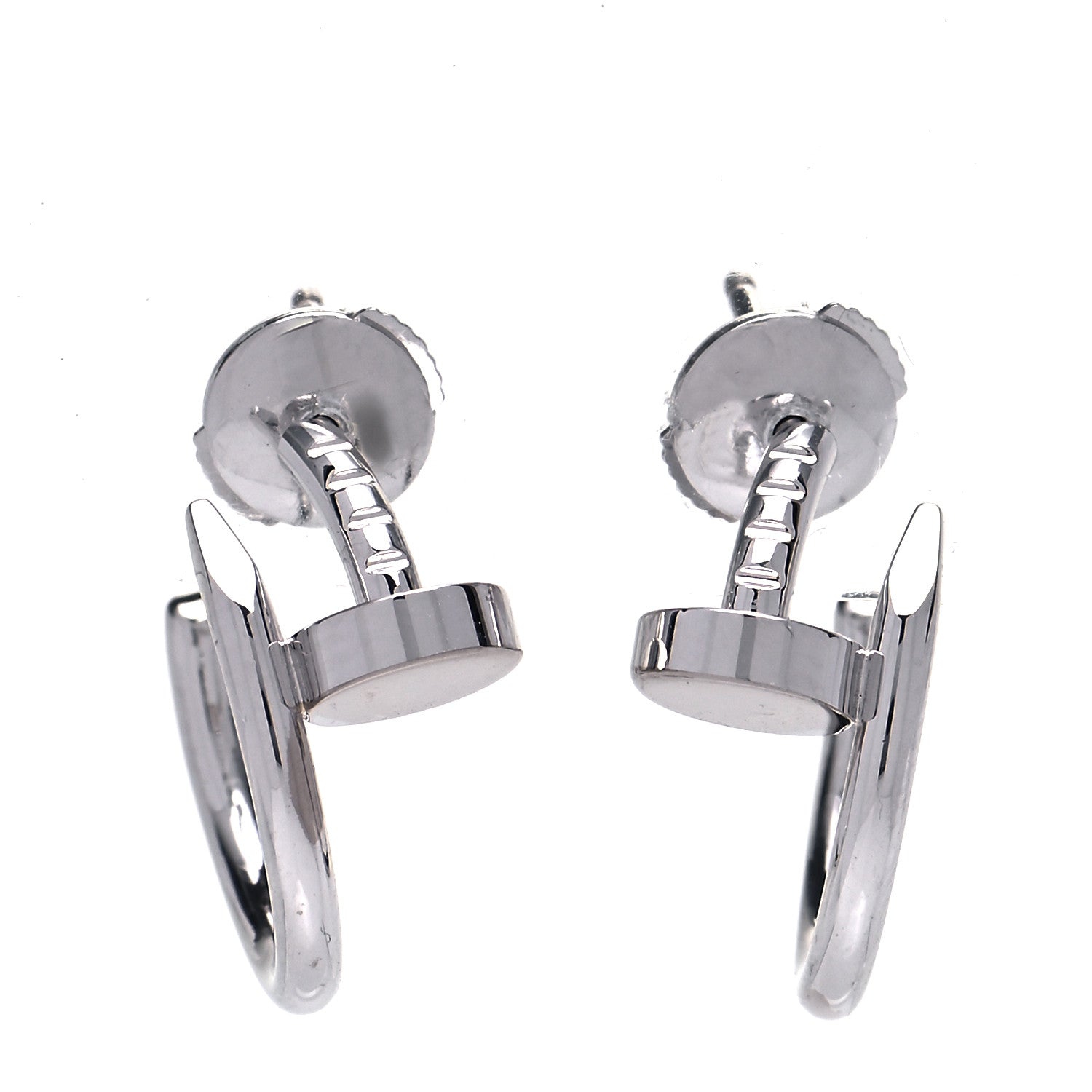 Cartier 18K White Gold Juste Un Clou Hoop Earrings 1 of 6