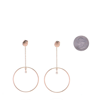 Hermes 18K Rose Gold Diamond Ex-Libris Earrings 2 of 6