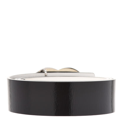Chanel Patent Calfskin CC Reversible Belt 95 Black White 3 of 8