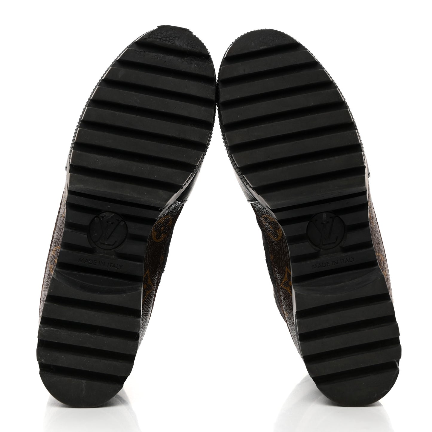 Suede Calfskin Monogram Laureate Platform Desert Boots 37 Black