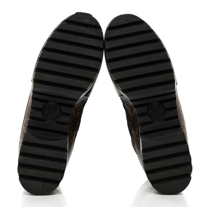 Louis Vuitton Suede Calfskin Monogram Laureate Platform Desert Boots 37 Black 5 of 8