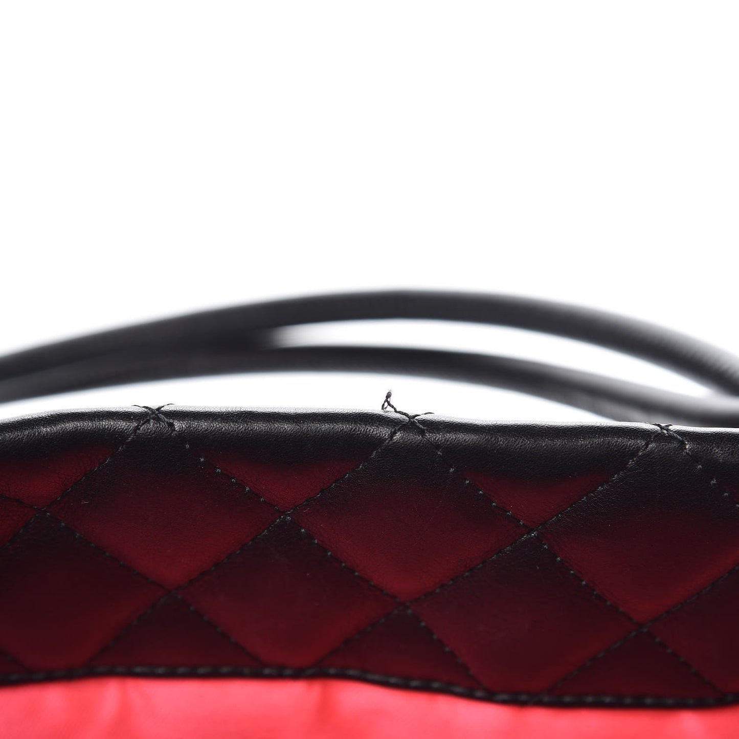 Calfskin Quilted Large Cambon Tote Black White