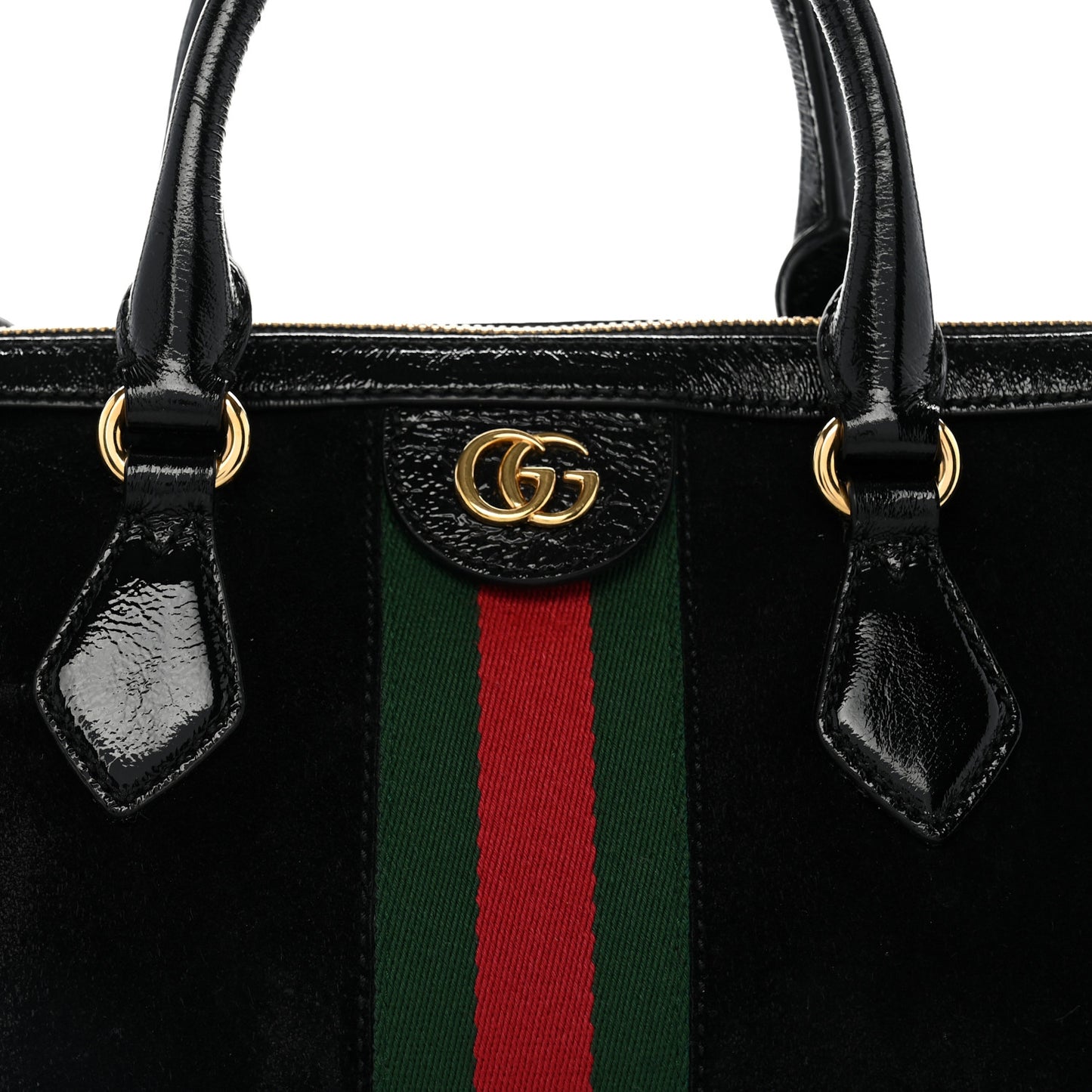 Suede Patent GG Web Medium Ophidia Boston Black
