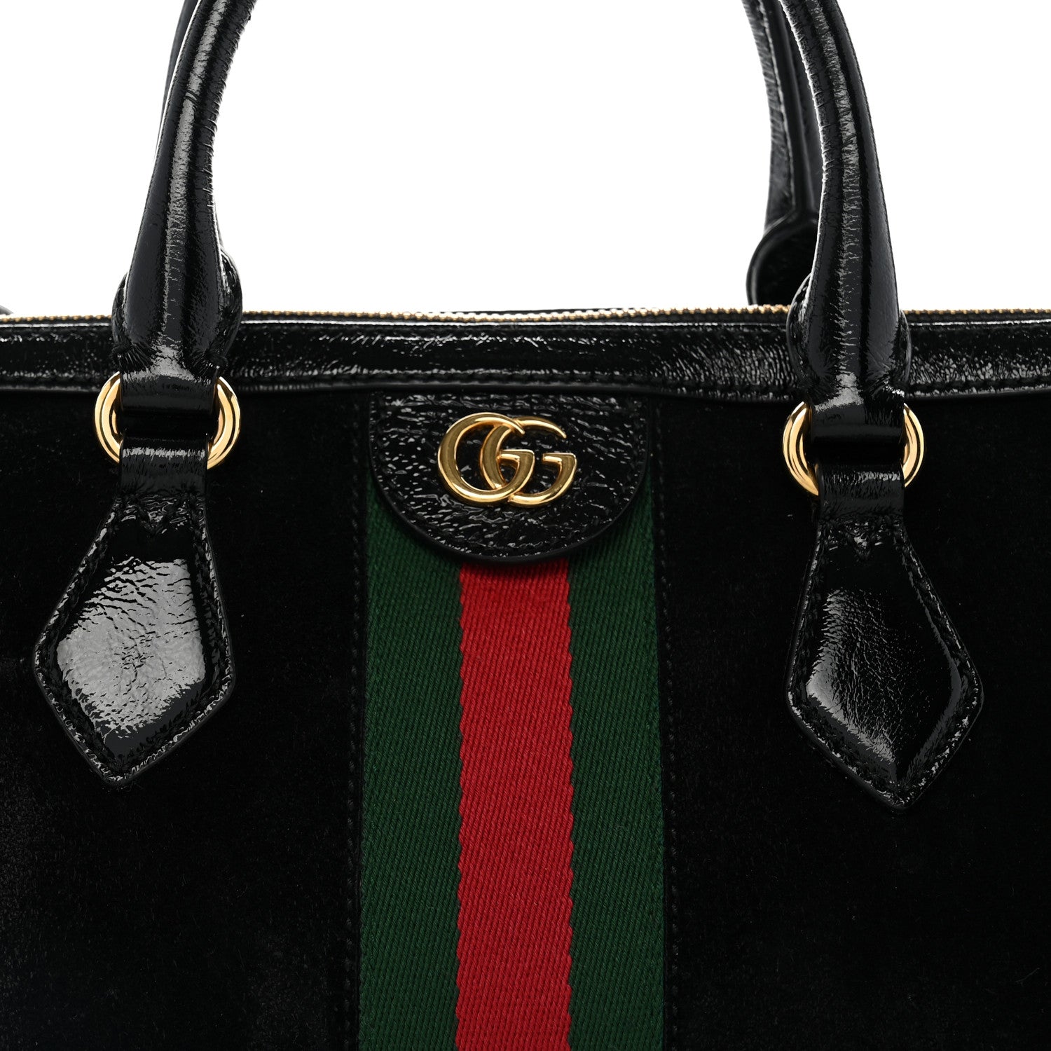 Gucci Suede Patent GG Web Medium Ophidia Boston Black 8 of 11