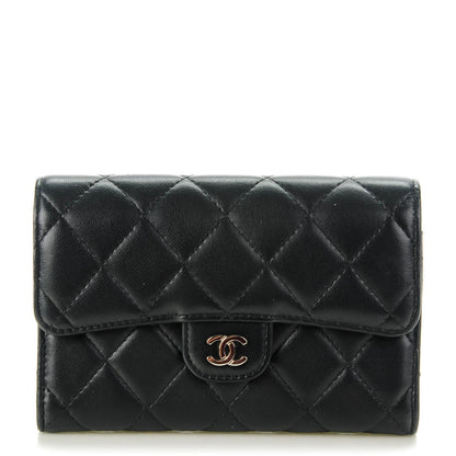 Chanel Lambskin Quilted Small Flap Wallet Black 1 of 8