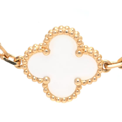Van Cleef & Arpels 18K Yellow Gold Mother of Pearl 5 Motifs Vintage Alhambra Bracelet 6 of 7