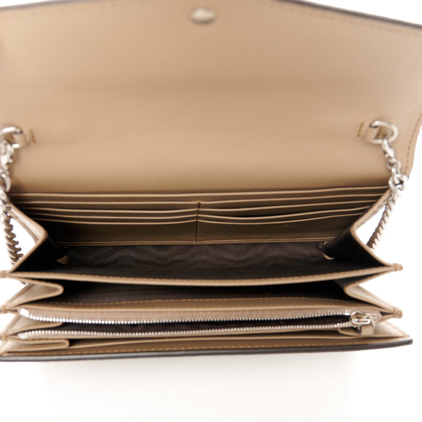 GG Supreme Monogram Mini Dionysus Chain Wallet Beige Taupe