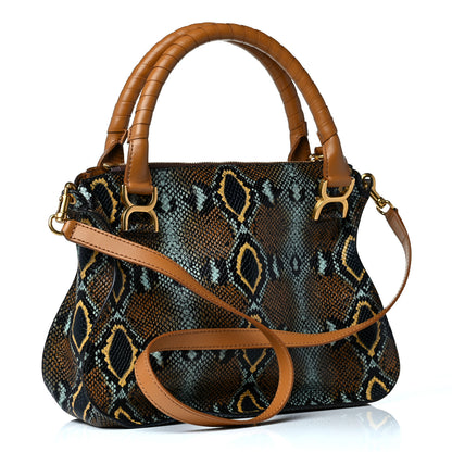 Chloe Snakeskin Calfskin Embossed Medium Marcie Satchel Multicolor 2 of 14