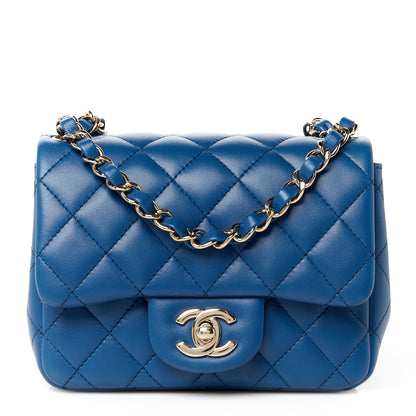 Chanel Lambskin Quilted Mini Square Flap Blue 1 of 11