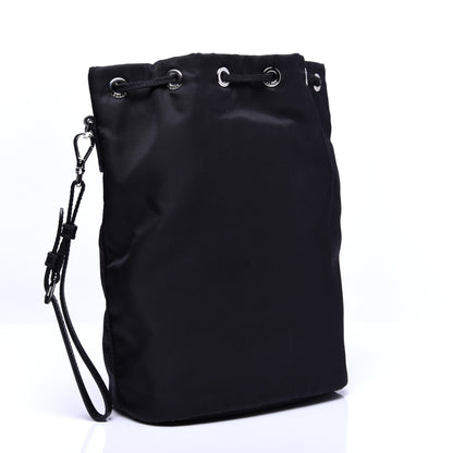 Prada Saffiano Tessuto Nylon Vela Bucket Wristlet Black 3 of 12