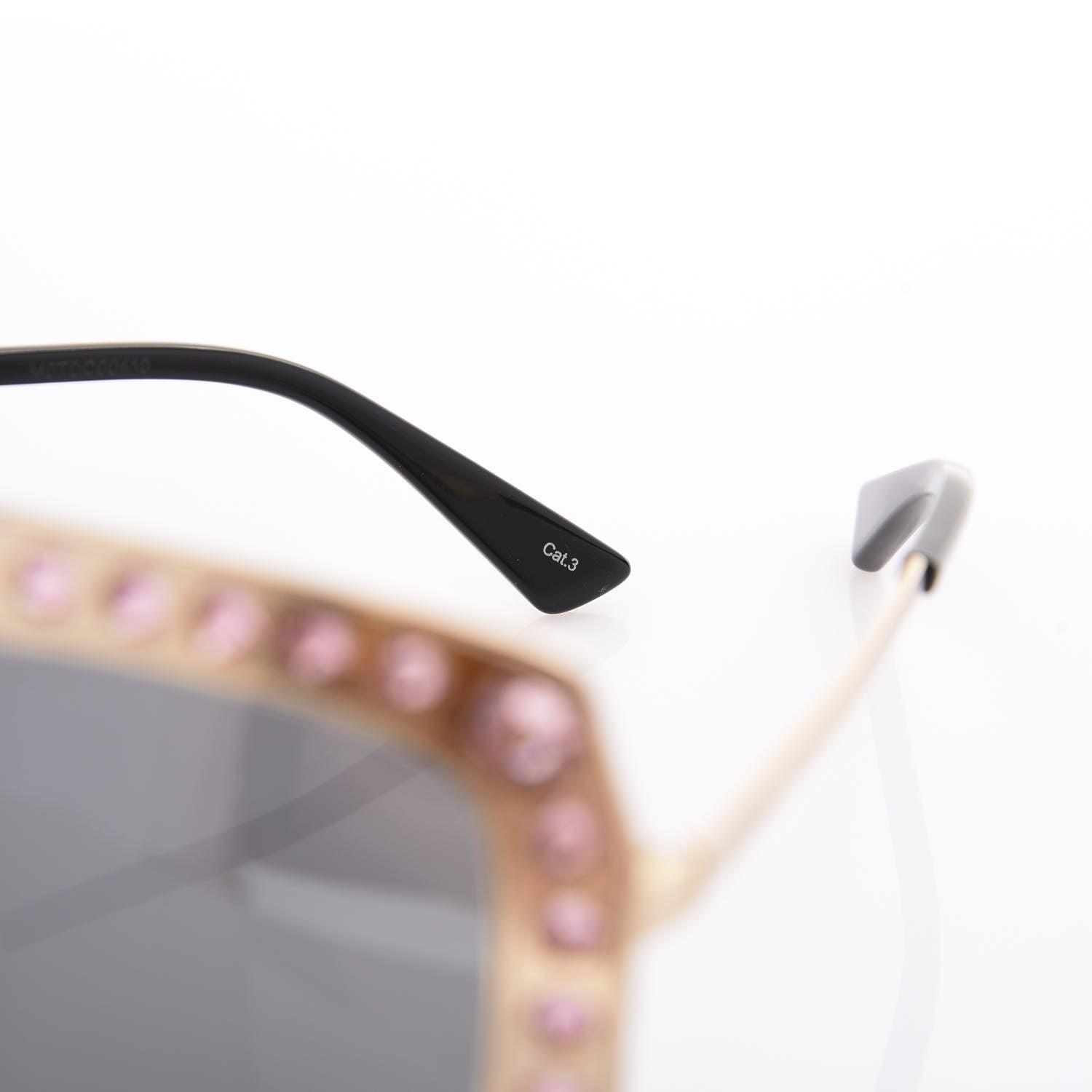 Gucci Metal Acetate Crystal Oversize GG0115S Sunglasses Gold 7 of 9