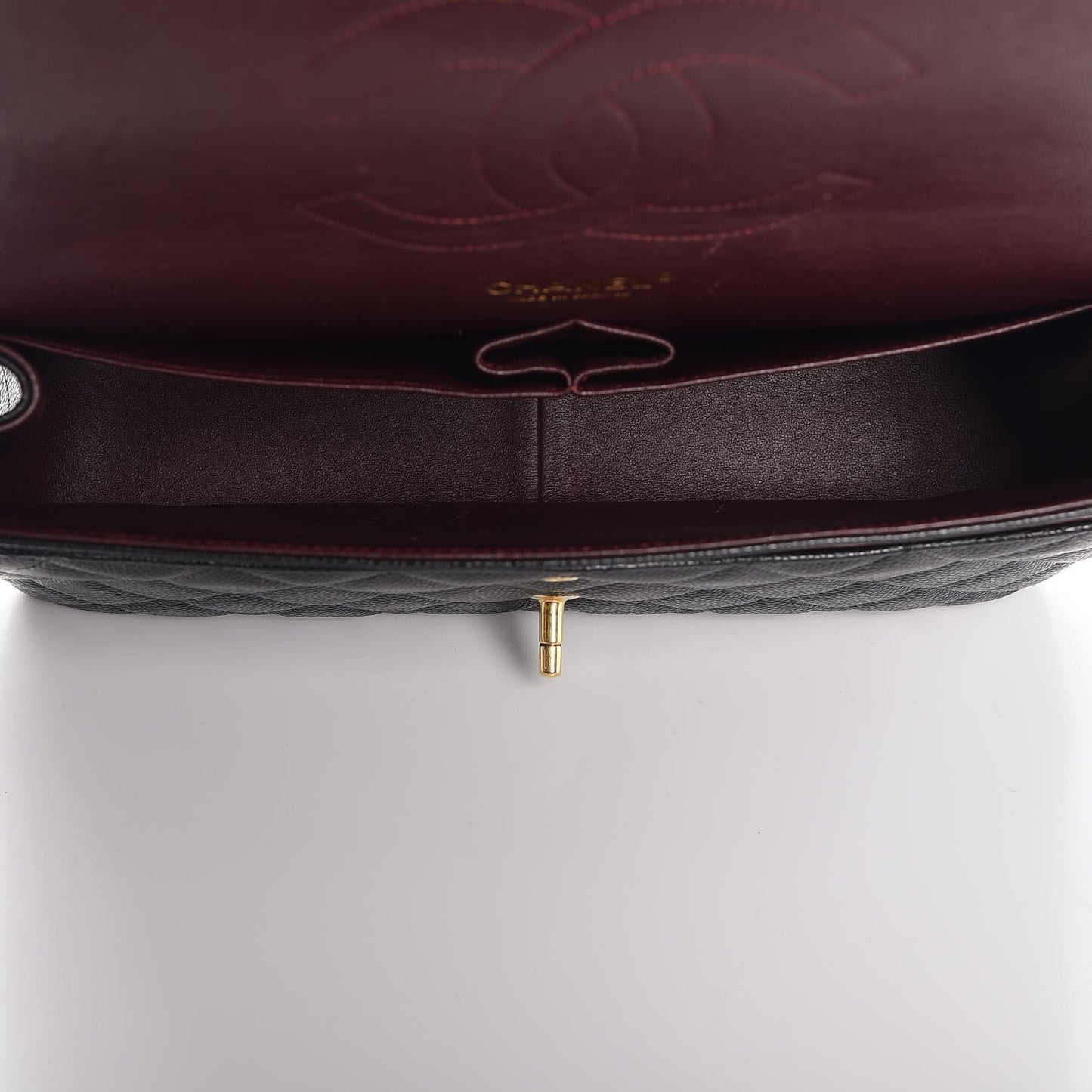 Caviar Quilted Jumbo Double Flap Black