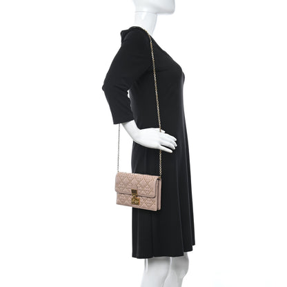 Christian Dior Lambskin Cannage Studded Dioraddict Wallet on Chain Clutch Nude 2 of 9