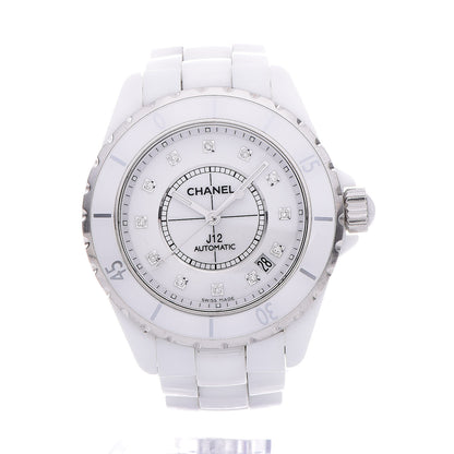 Chanel Stainless Steel Ceramic Diamond 38mm J12 Automatic Watch White 7 of 7