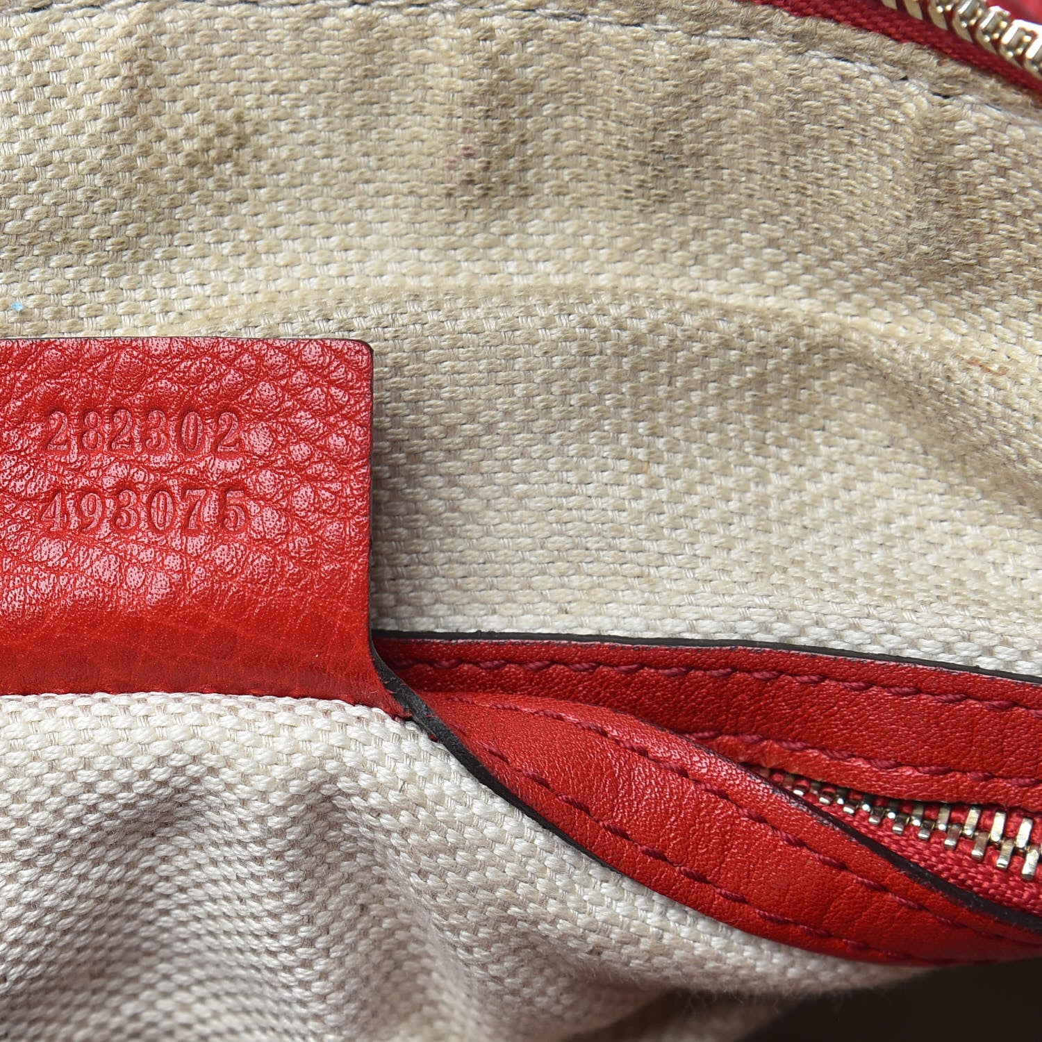 Gucci Pebbled Calfskin Medium Soho Boston Red 7 of 15