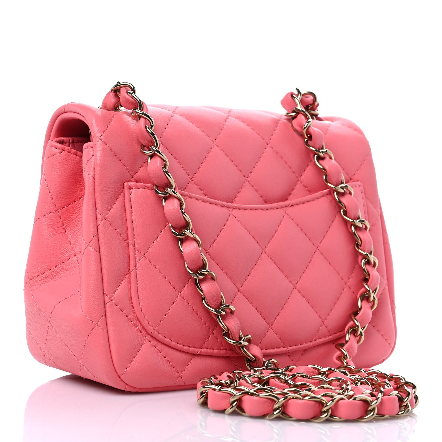 Chanel Lambskin Quilted Mini Square Flap Pink 3 of 7