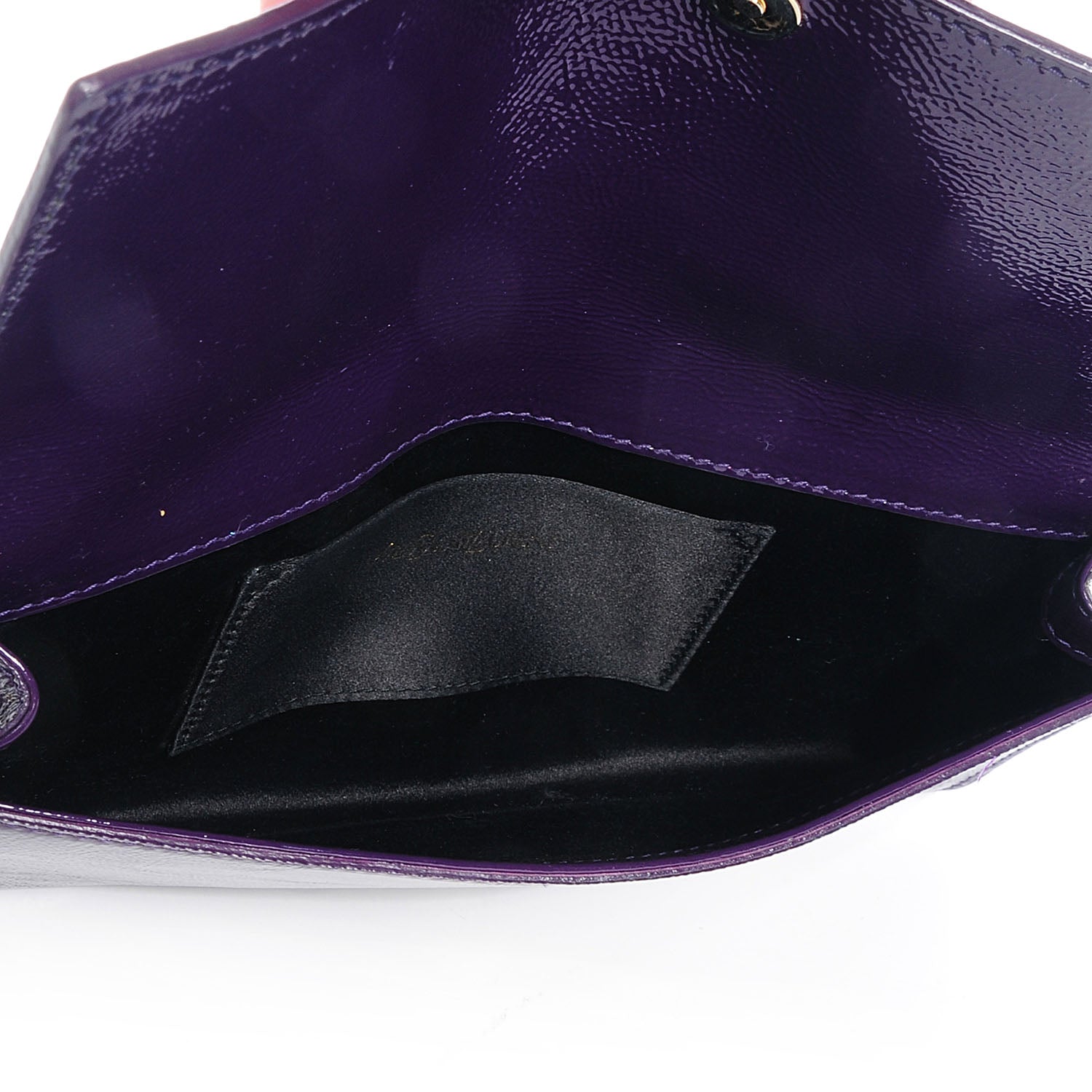 Saint Laurent Patent Small Belle De Jour Clutch Purple 5 of 7