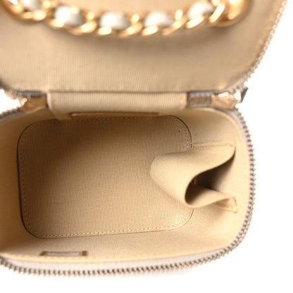 Chanel Lambskin Quilted Pearl Crush Mini Vanity Case With Chain Grey 5 of 10