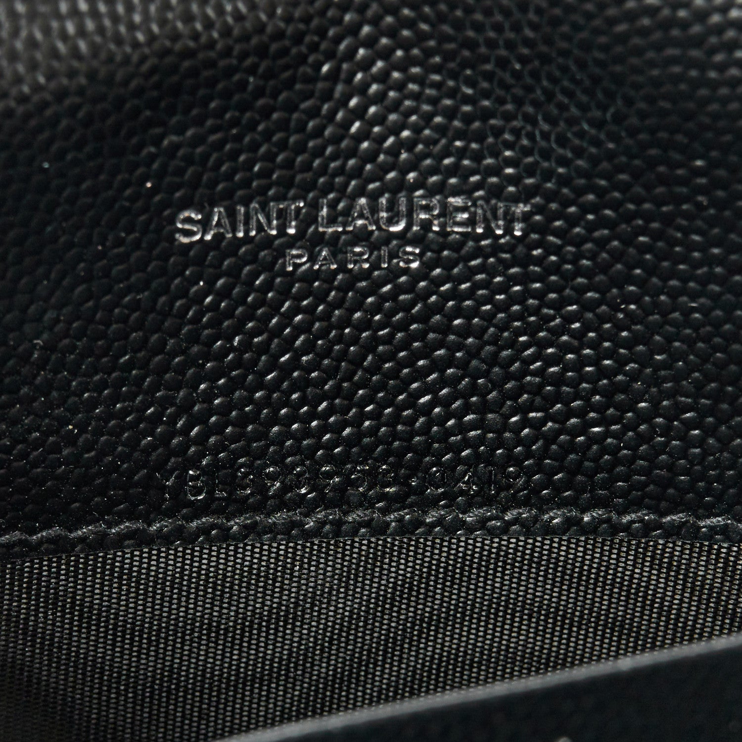 Saint Laurent Grain De Poudre Matelasse Chevron Monogram Envelope Chain Wallet Black 7 of 11