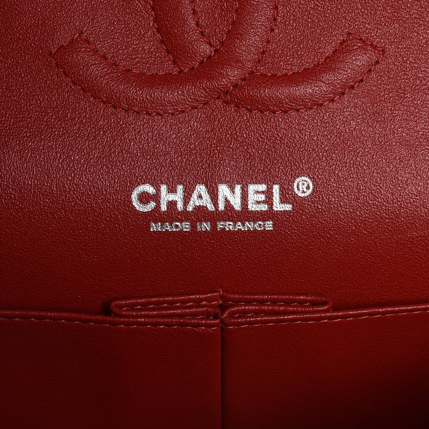 Caviar Quilted Medium Double Flap Red