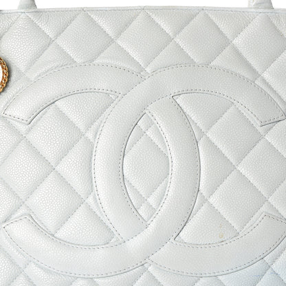 Chanel Caviar Quilted Medallion Tote Light Blue 13 of 14