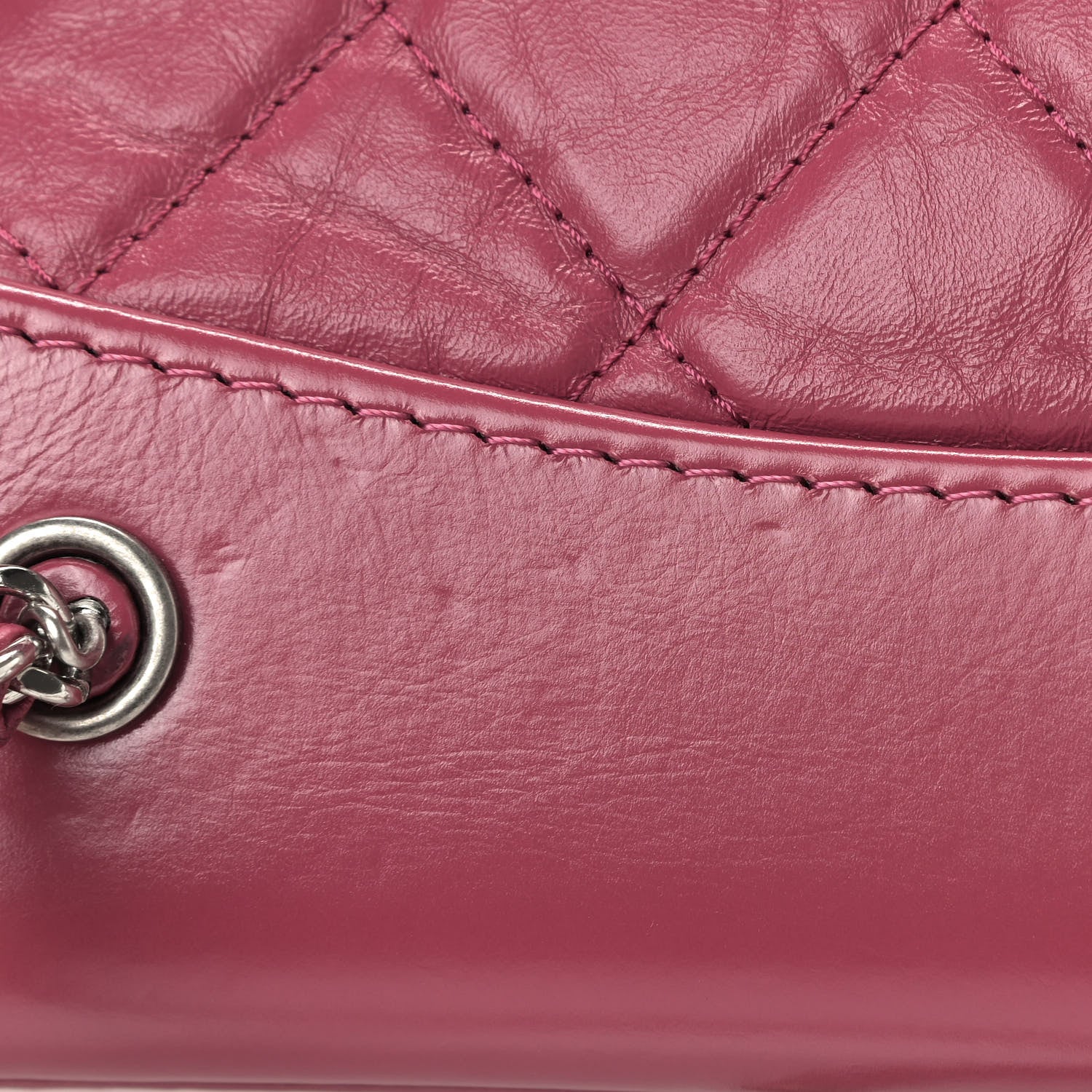 Chanel Aged Calfskin Quilted Small Gabrielle Backpack Dark Pink 10 of 10