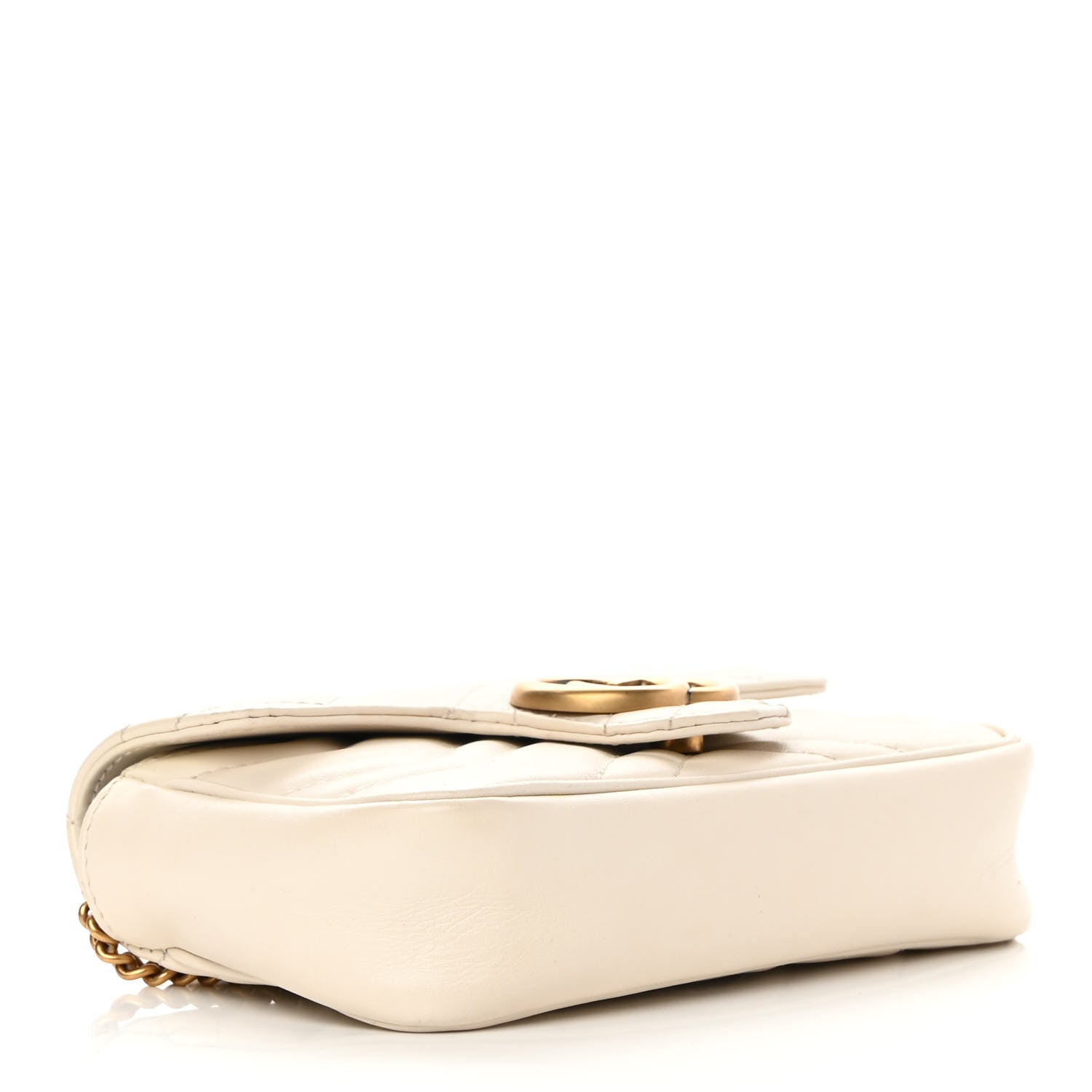 Gucci Calfskin Matelasse Super Mini GG Marmont Shoulder Bag White 4 of 16