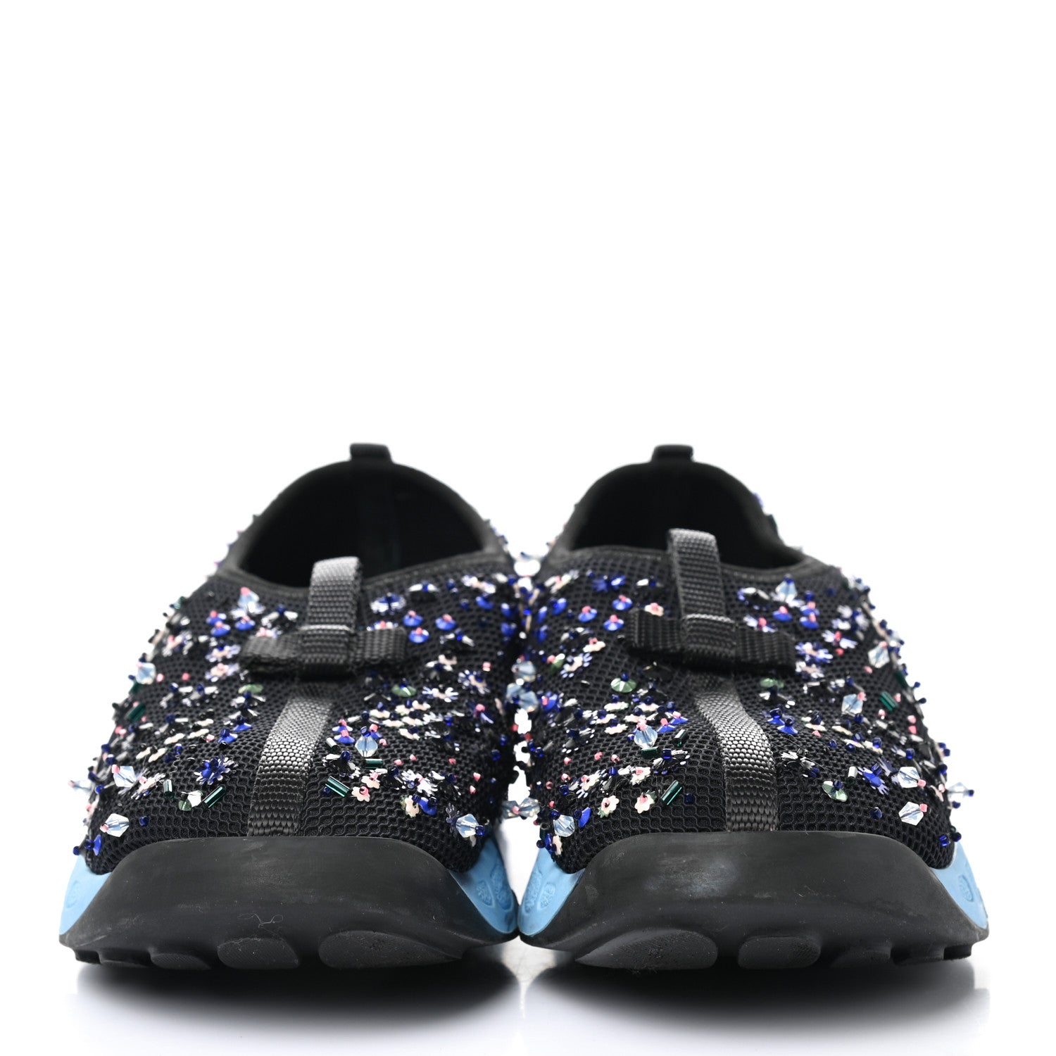 Christian Dior Technical Canvas Embellished Dior Fusion Sneakers 36.5 Black Blue 2 of 10