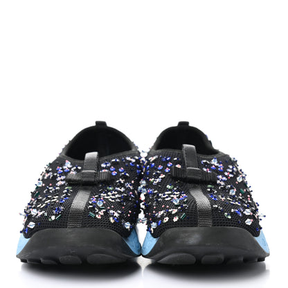 Christian Dior Technical Canvas Embellished Dior Fusion Sneakers 36.5 Black Blue 2 of 10