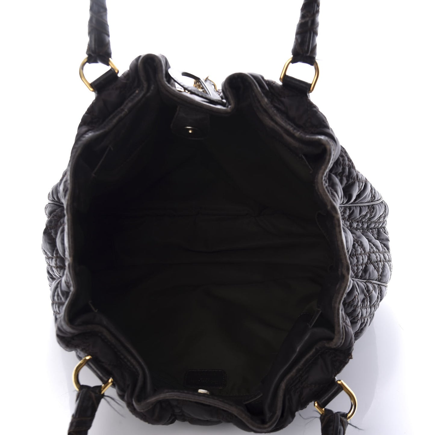Nylon Cannage Shopper Tote Black