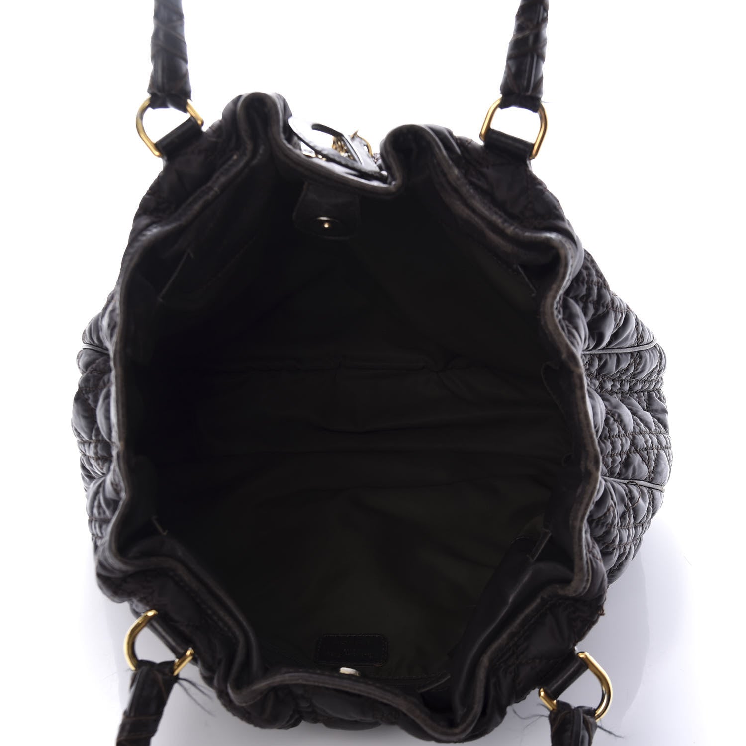 Christian Dior Nylon Cannage Shopper Tote Black 5 of 15