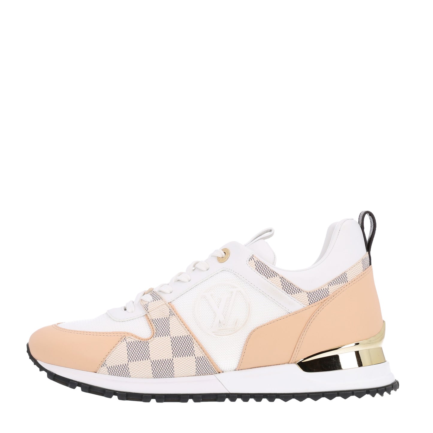 Calfskin Damier Azur Run Away Sneakers 40 White