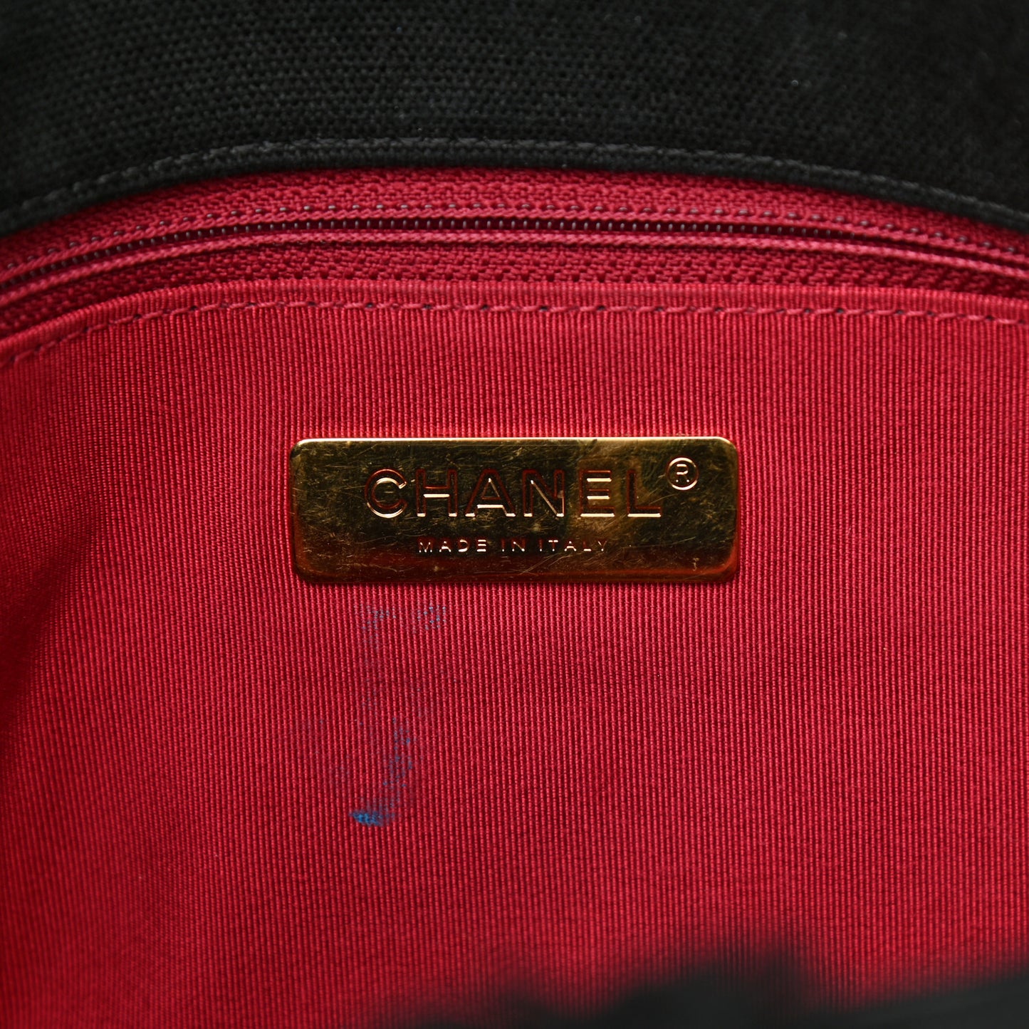 Cotton Canvas Quilted Large Chanel 19 Flap Black