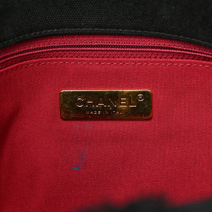 Chanel Cotton Canvas Quilted Large Chanel 19 Flap Black 5 of 8