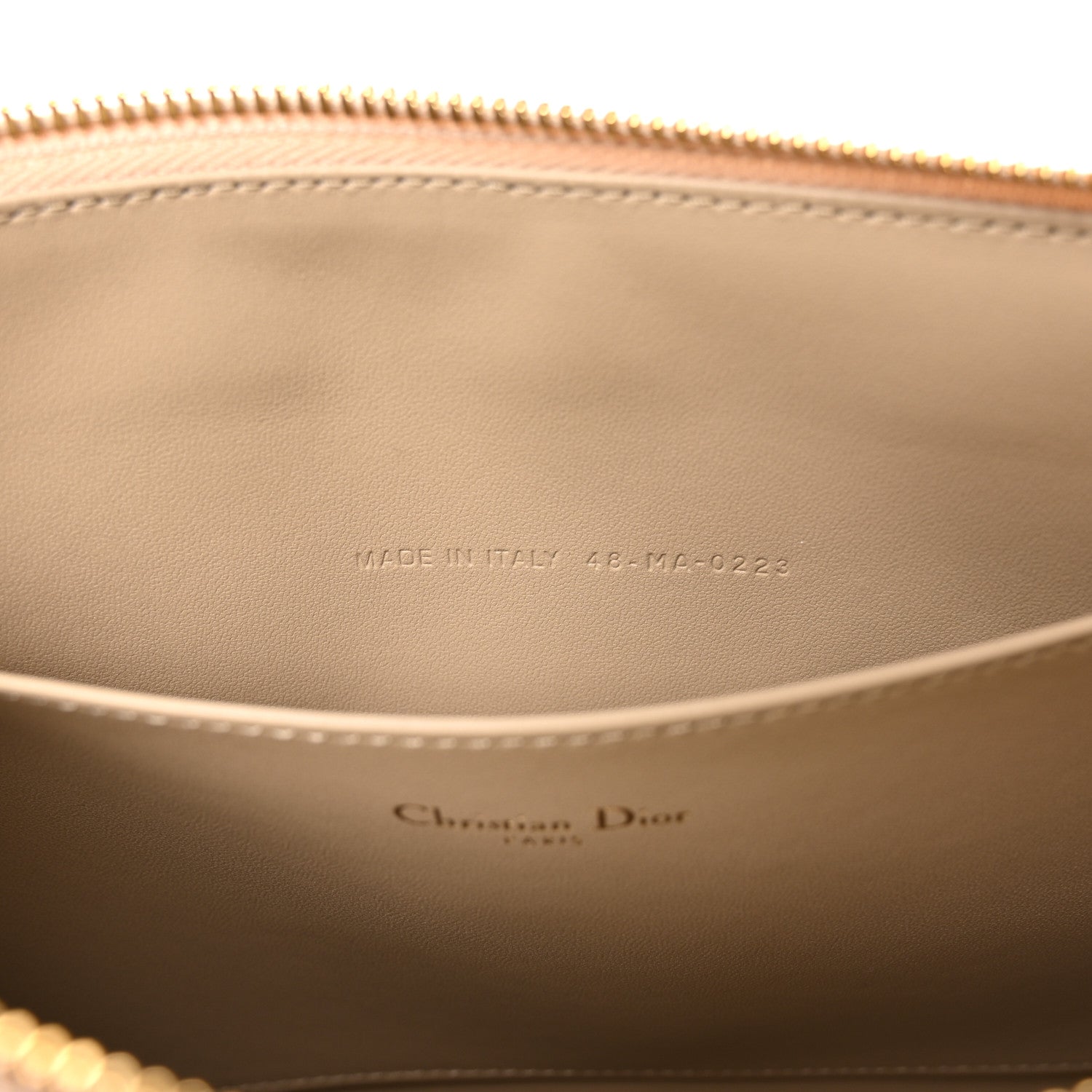Christian Dior Metallic Lambskin Cannage Large Caro Daily Pouch Gold 7 of 7