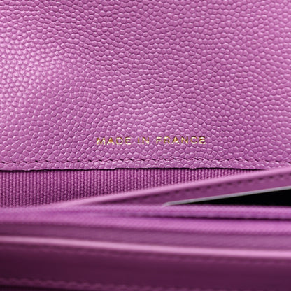 Chanel Caviar Quilted Large Flap Wallet Purple 7 of 9