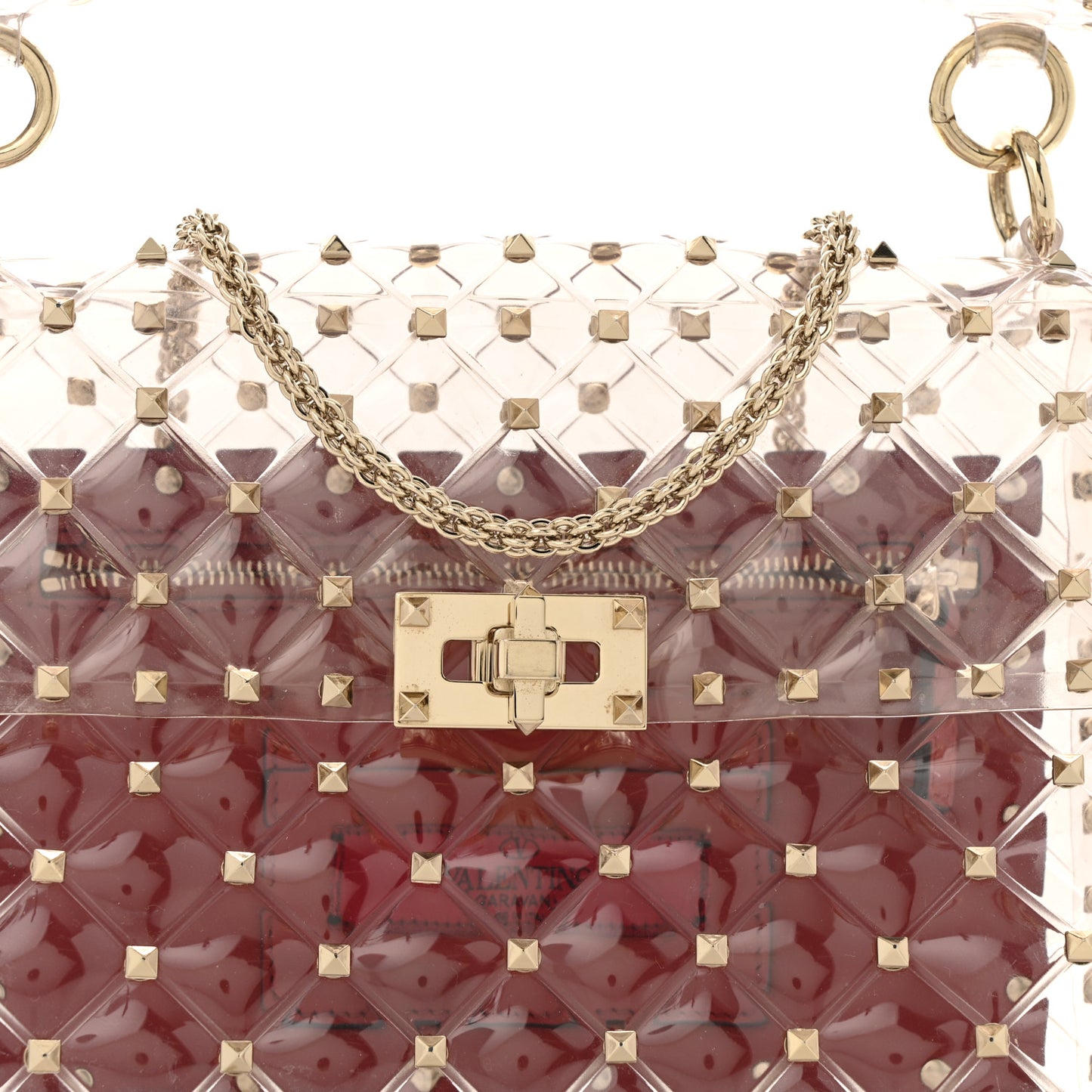 PVC Medium Rockstud Spike Shoulder Bag