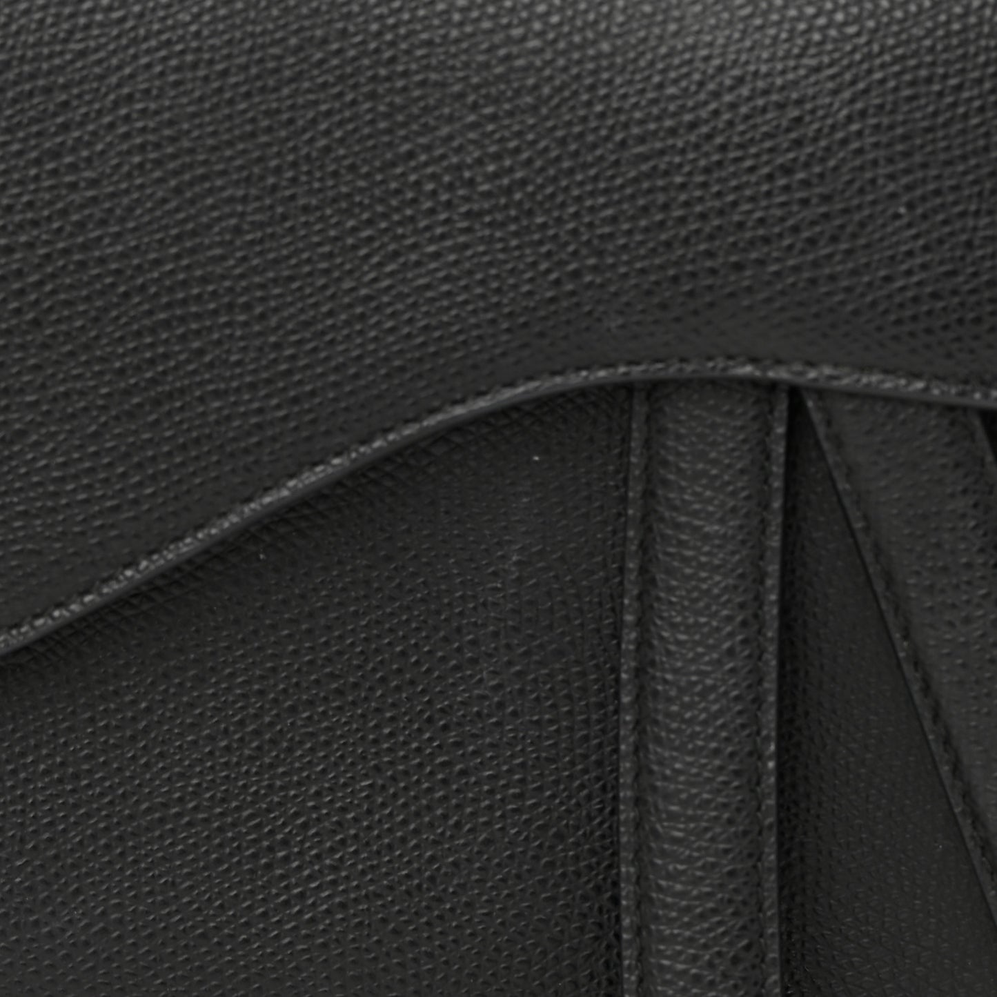 Grained Calfskin Saddle Bag Black