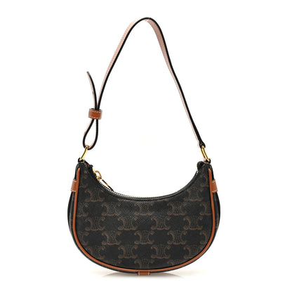 Celine Canvas Calfskin Mini Ava Triomphe Shoulder Bag Tan 1 of 10