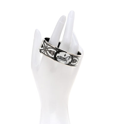 Hermes Enamel Printed Wide Grand Apparat Bracelet 65 White 2 of 6