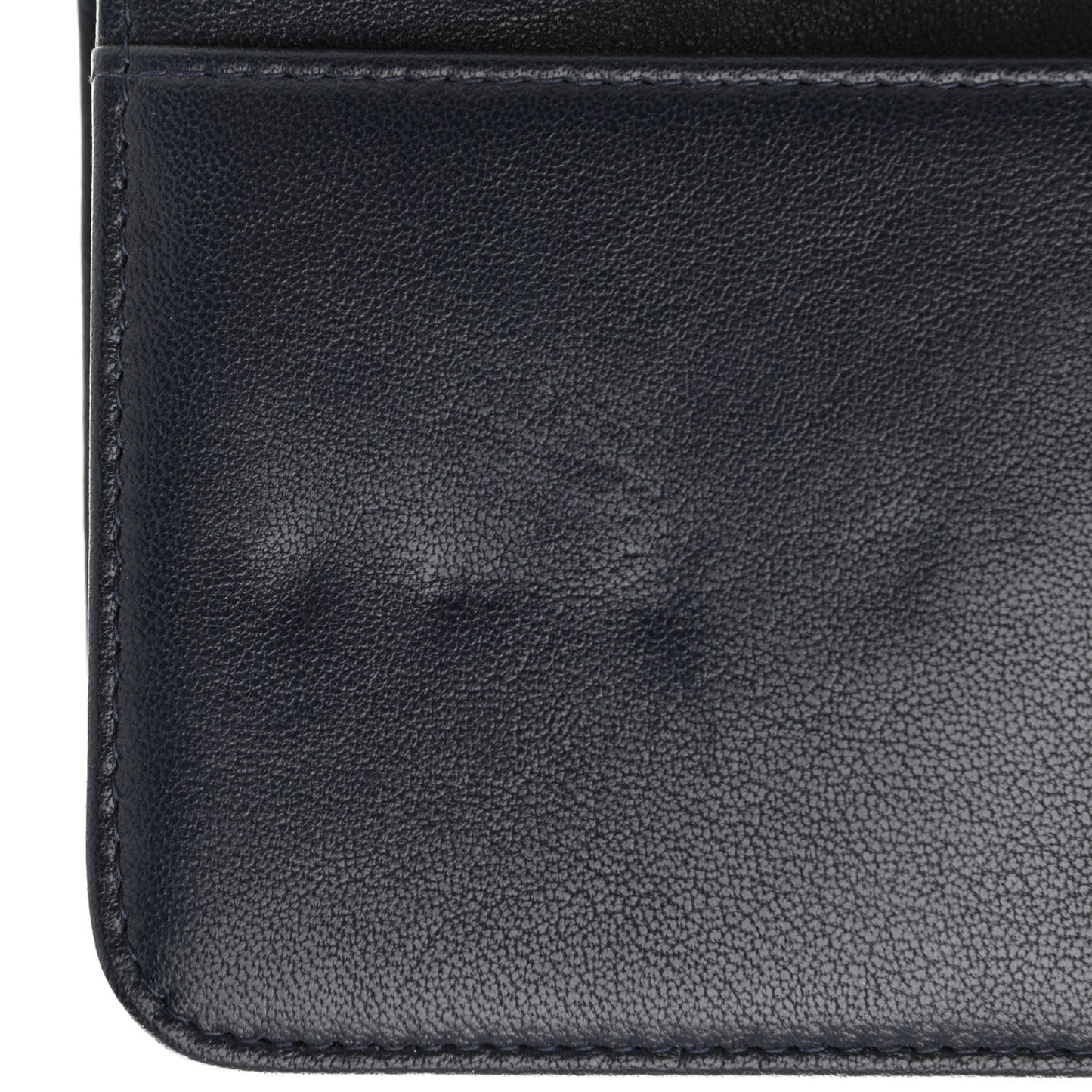 Sheepskin Quilted Mademoiselle Vintage Wallet On Chain WOC Navy