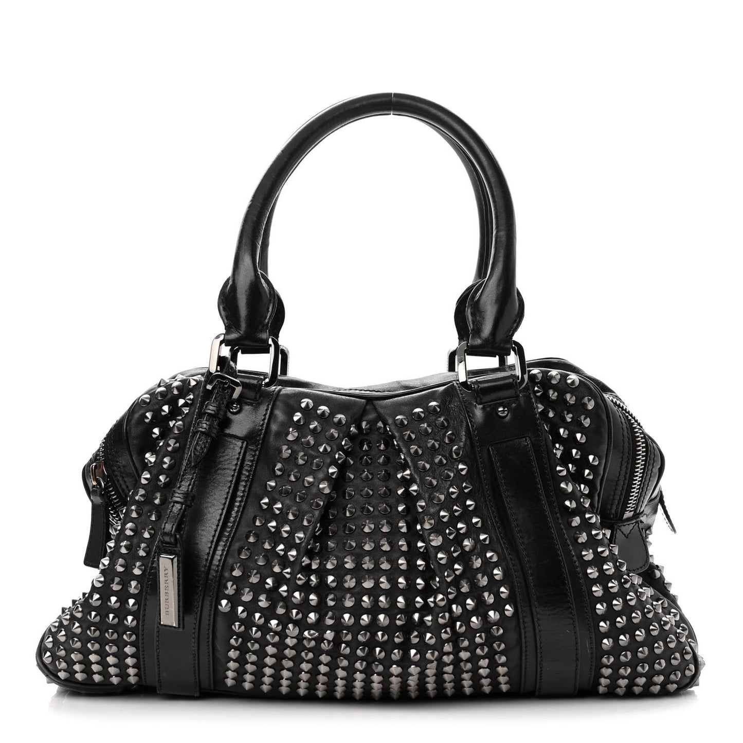 Prorsum Calfskin Studded Knight Satchel Black