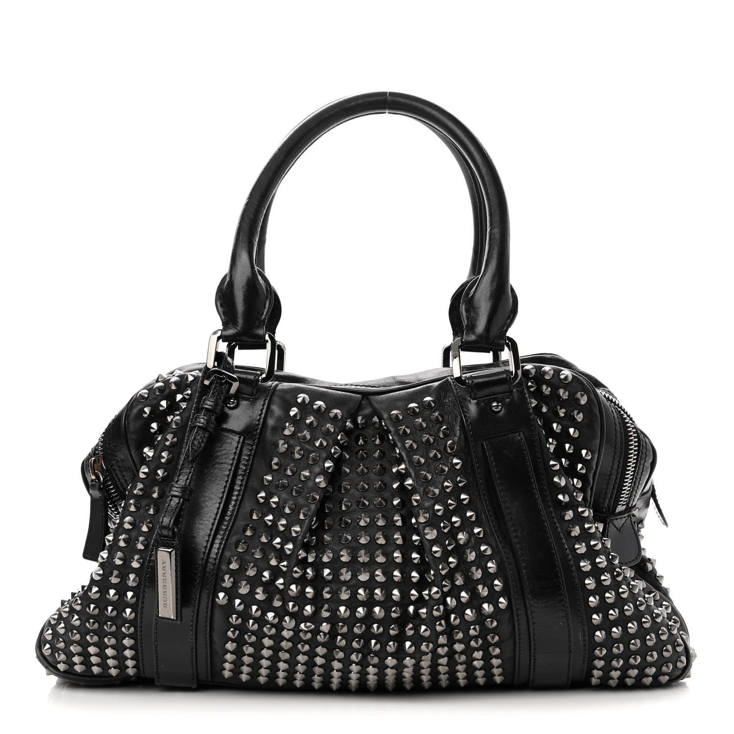 Burberry Prorsum Calfskin Studded Knight Satchel Black 1 of 13