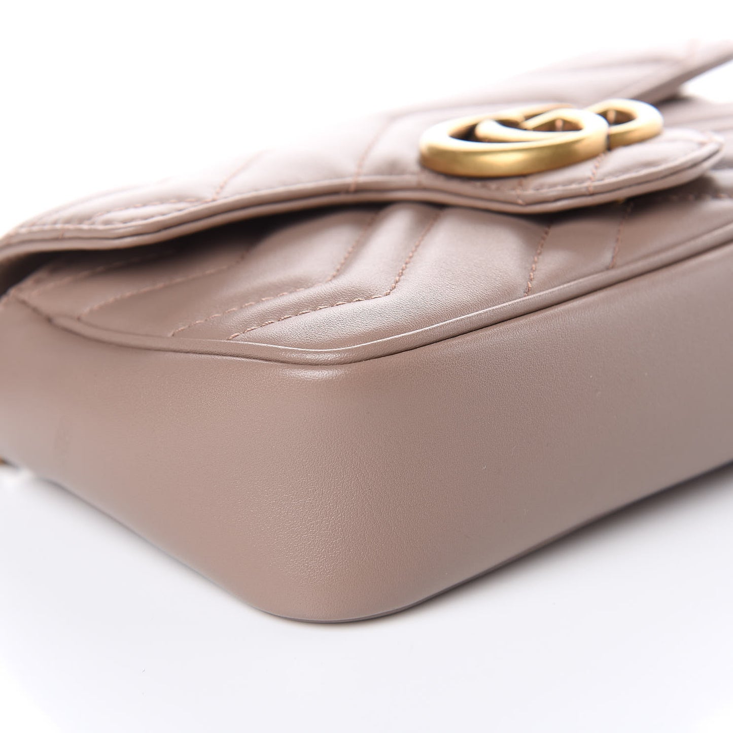 Calfskin Matelasse Super Mini GG Marmont Shoulder Bag Porcelain Rose
