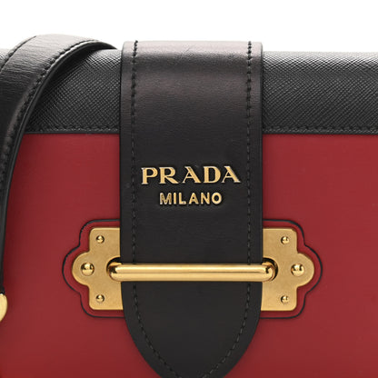 Prada City Calfskin Saffiano Cahier Bag Fuoco Black 7 of 9