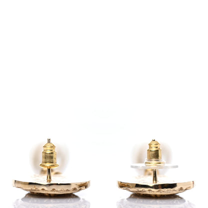 Chanel Crystal Pearl CC Drop Earrings Gold 3 of 4