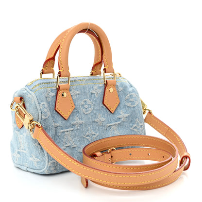 Louis Vuitton Monogram Denim Nano Speedy Sky Blue 3 of 9