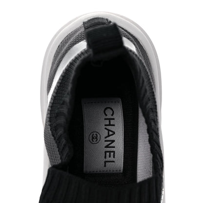 Chanel Mesh Suede Fabric Womens CC Sneakers 39 Grey White Black 7 of 8
